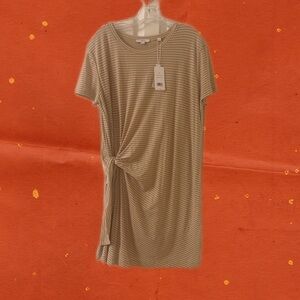 Vince Beige Striped Short Sleeve Tee